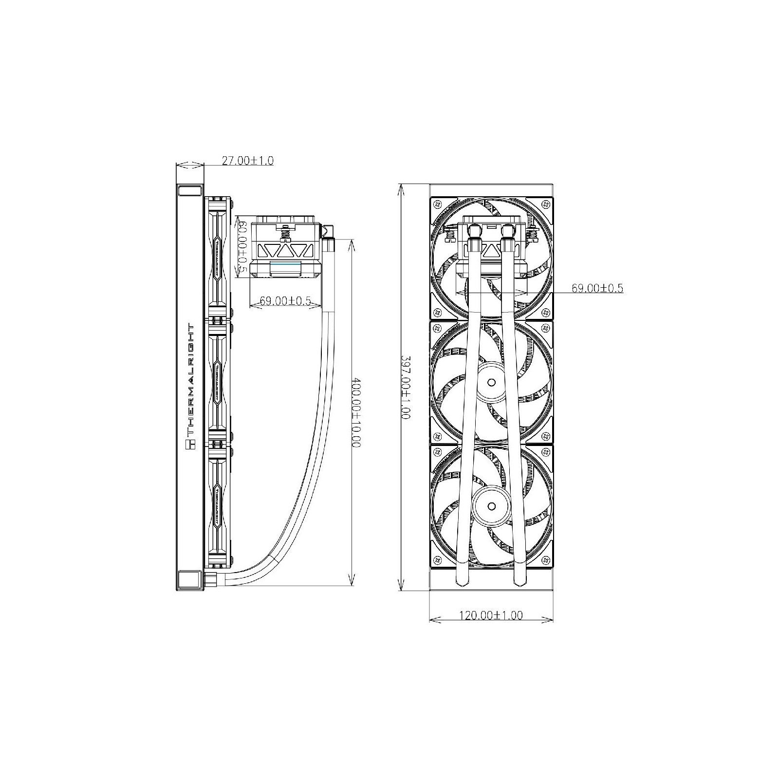 Chłodzenie wodne procesora Thermalright Frozen Warframe Pro 360 White Argb