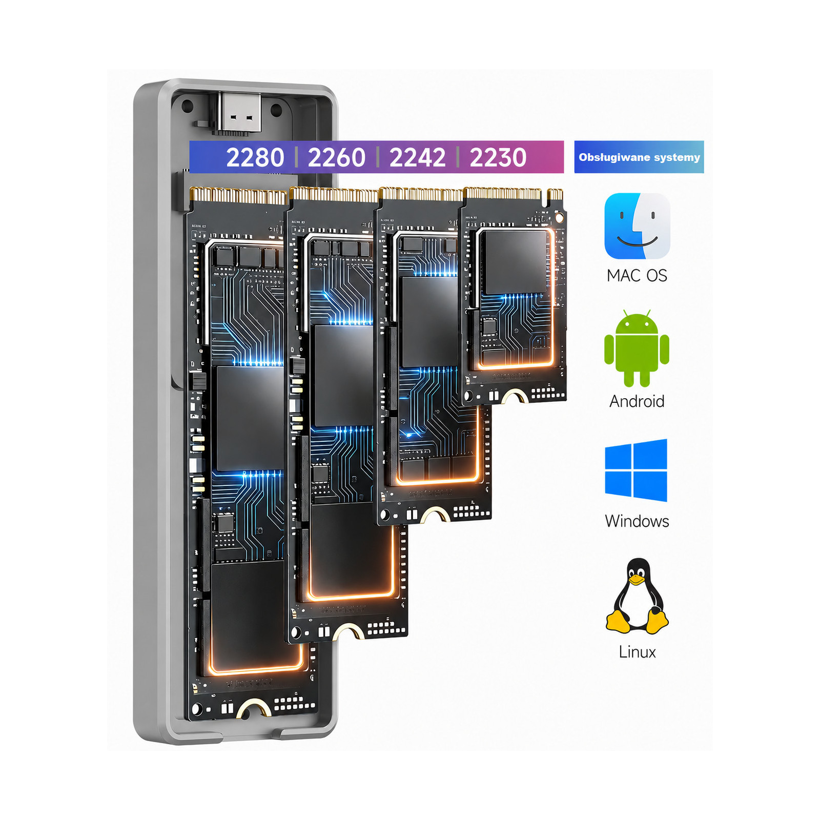 Obudowa zewnętrzna do dysków SSD NVMe Thermalright HR-EB101 C GREY 10Gb/s