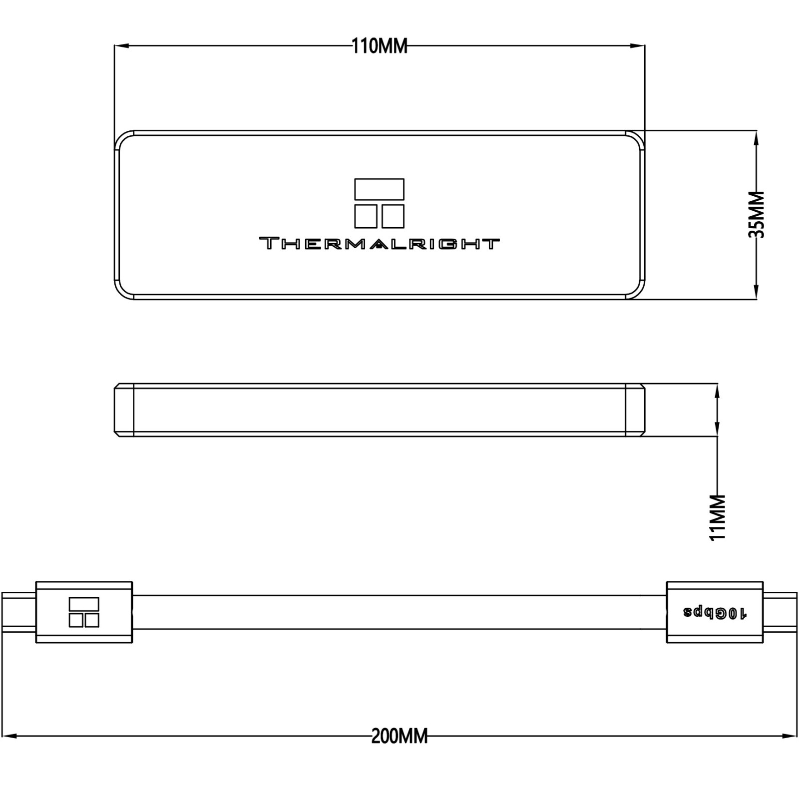Obudowa zewnętrzna do dysków SSD Thermalright HR-EB101 Dual C BLACK 10Gb/s