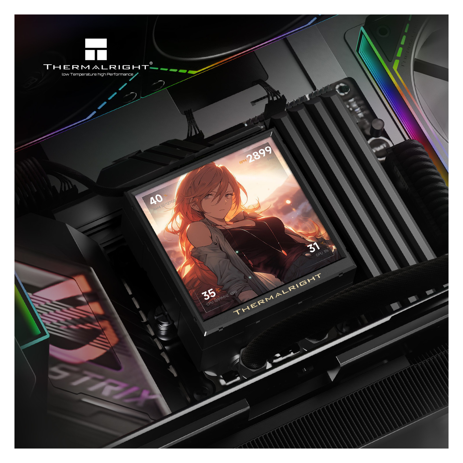 Chłodzenie wodne AIO Termalright Peerless Vision 240 Argb Black Intel AMD