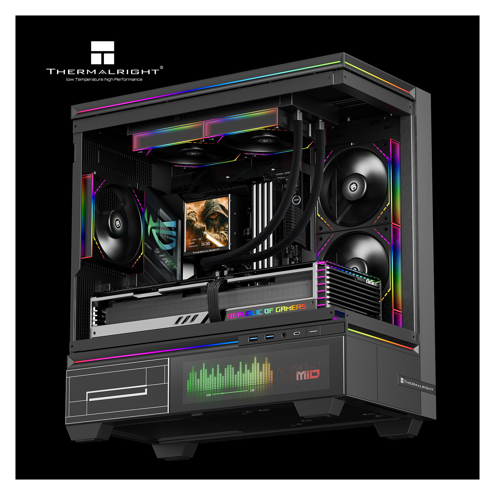 Chłodzenie wodne AIO Termalright Peerless Vision 240 Argb Black Intel AMD