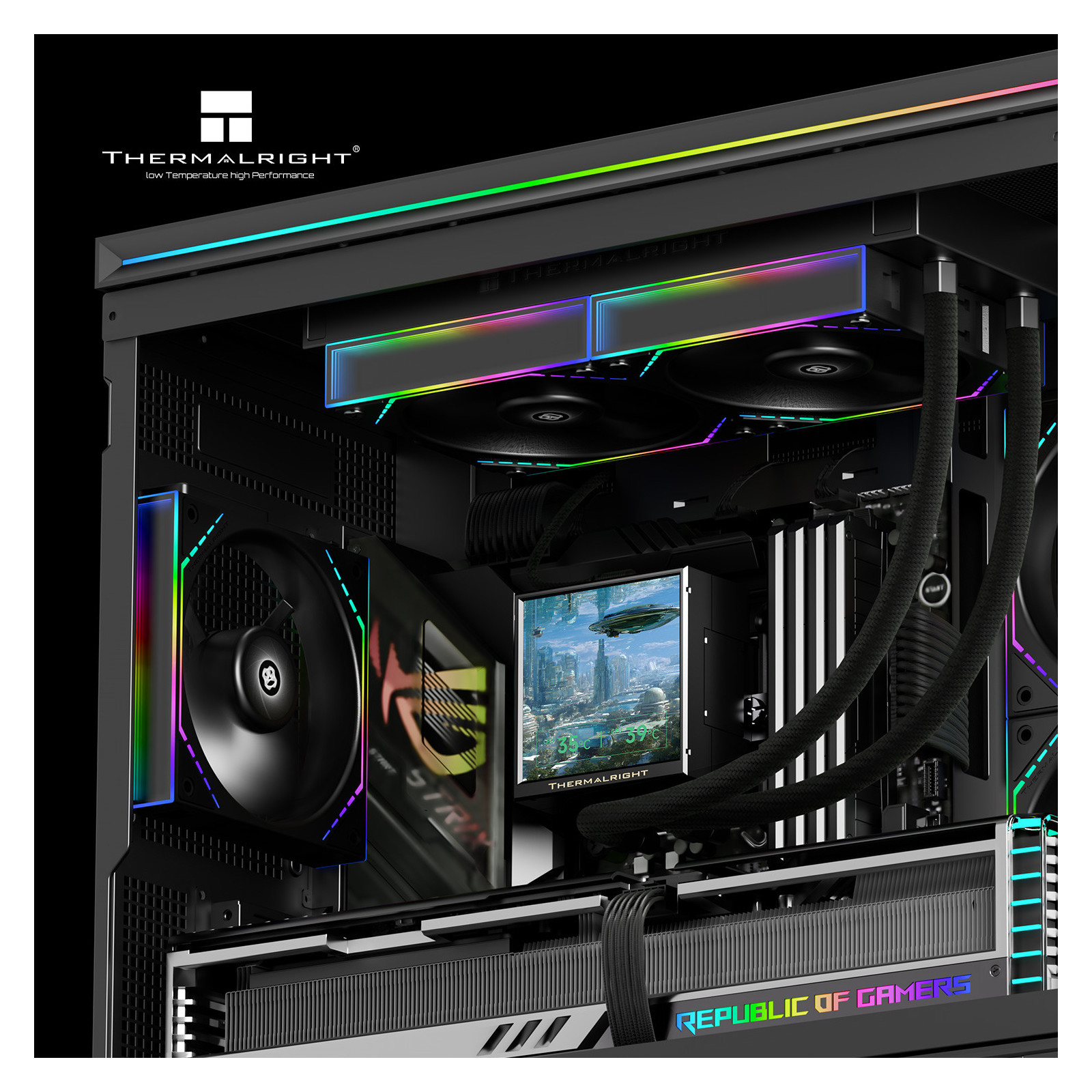 Chłodzenie wodne AIO Termalright Peerless Vision 240 Argb Black Intel AMD