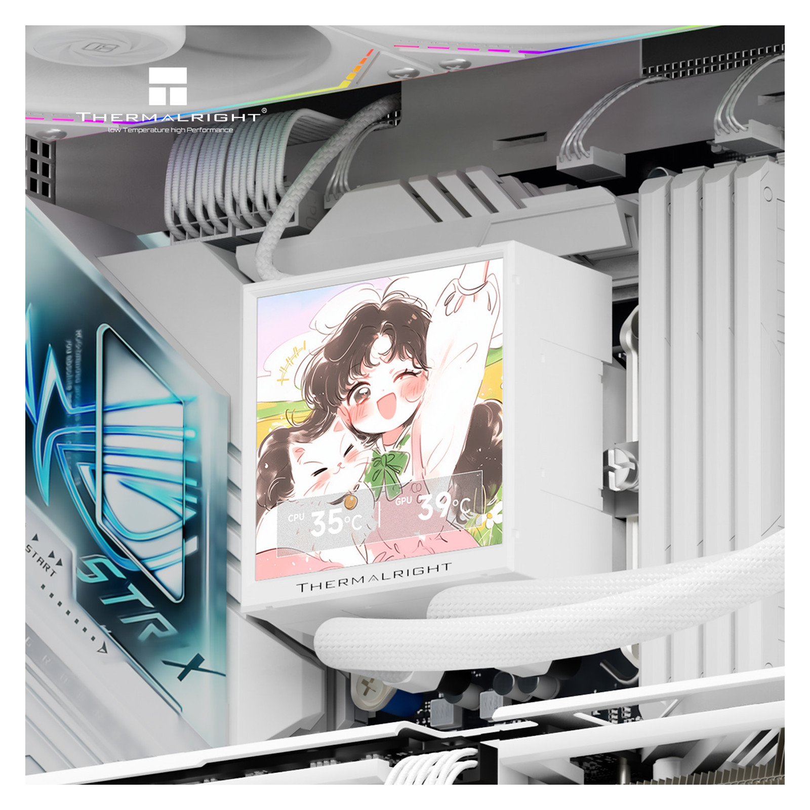 Chłodzenie wodne AIO Termalright Peerless Vision 240 Argb White Intel AMD