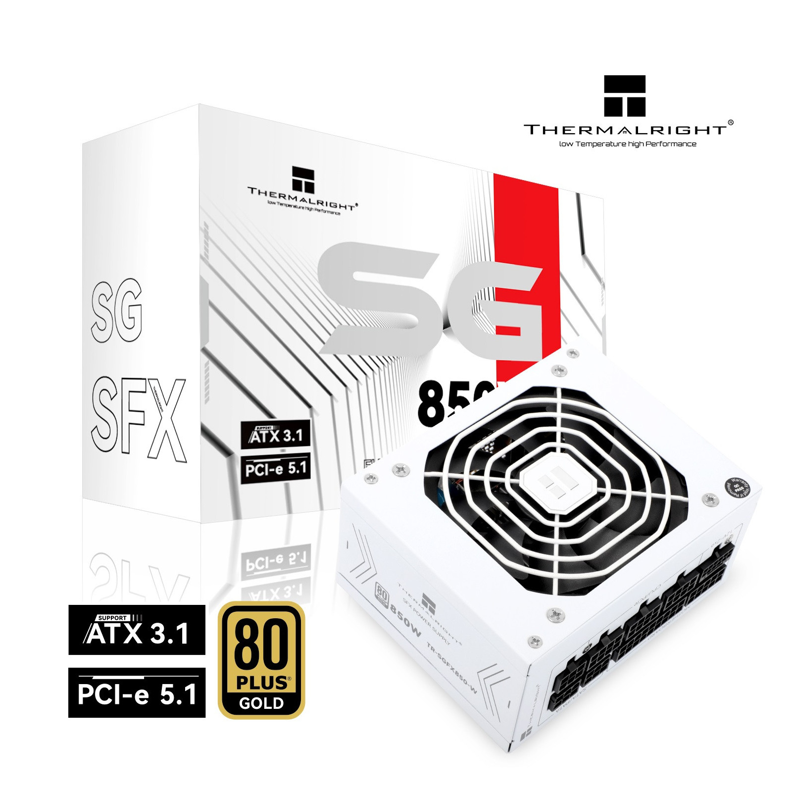 Zasilacz modularny biały SFX 80 Plus Gold 850W Thermalright TR-SGFX 850W