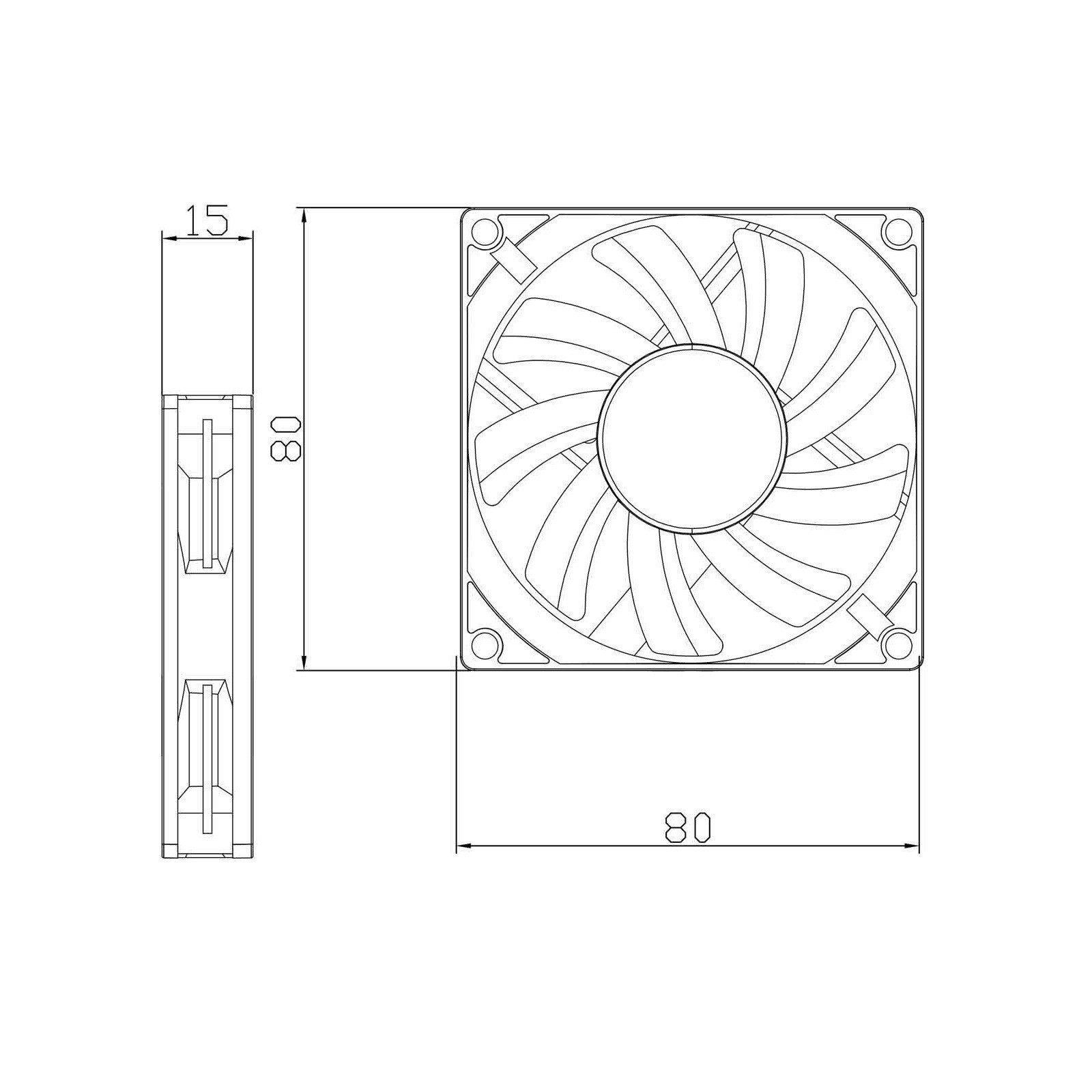 Wentylator biały Thermalright TL-8015W SLIM 80x80x15 PWM 2200 RPM 23.3 dBA