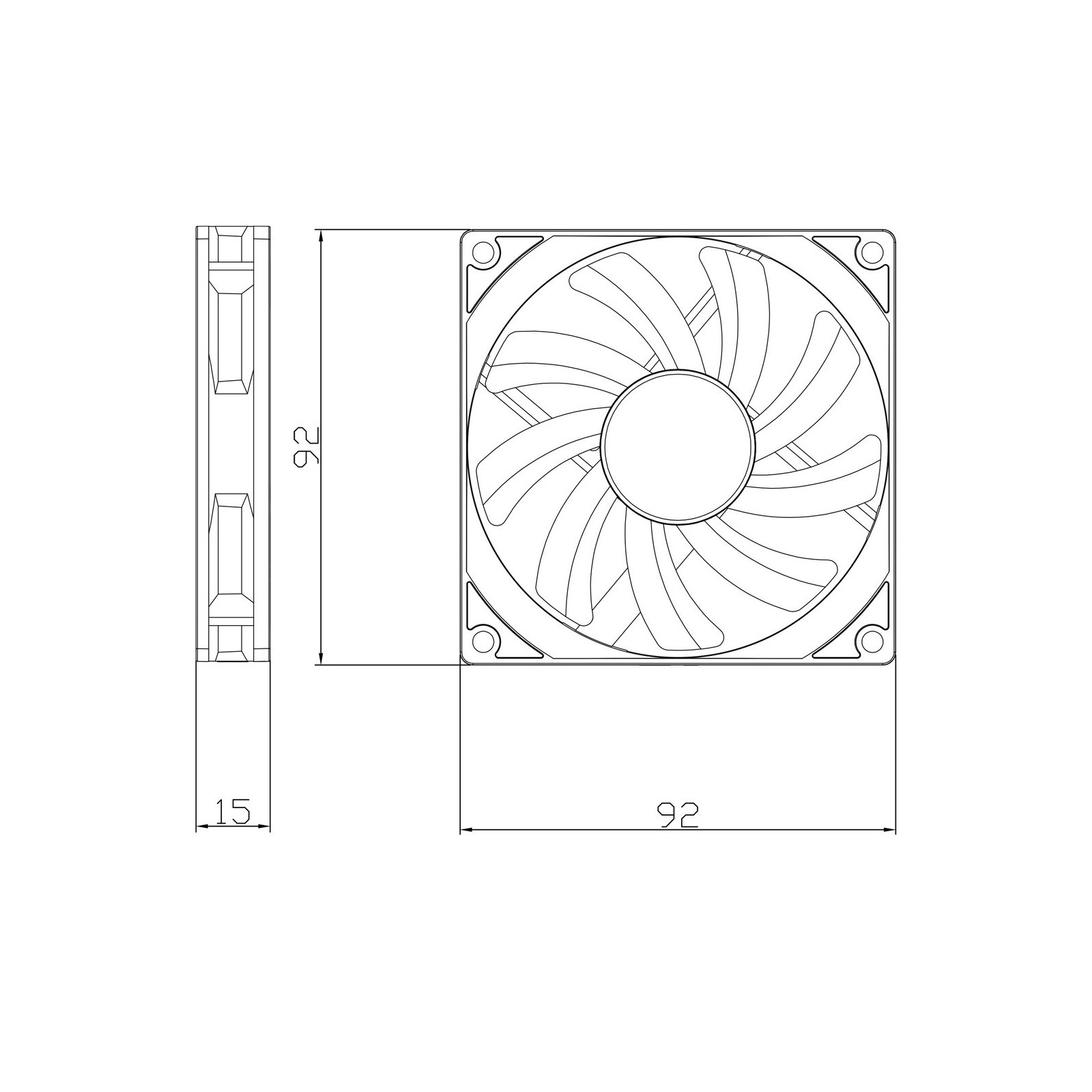 Wentylator Thermalright TL-9015 SLIM 92x92x15 PWM 2700 RPM 22.4 dBA SFDB