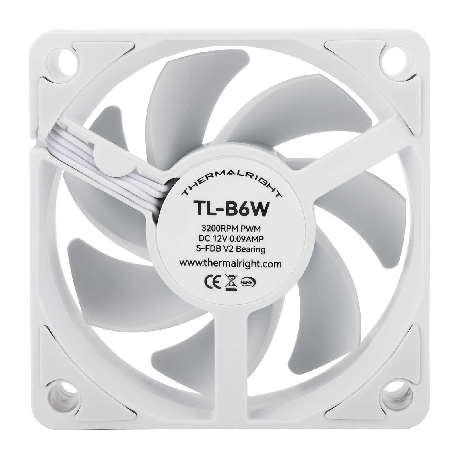 Wentylator biały Thermalright TL-B6W 60x60x25 4 PIN PWM 3200 RPM 20,17 dBA