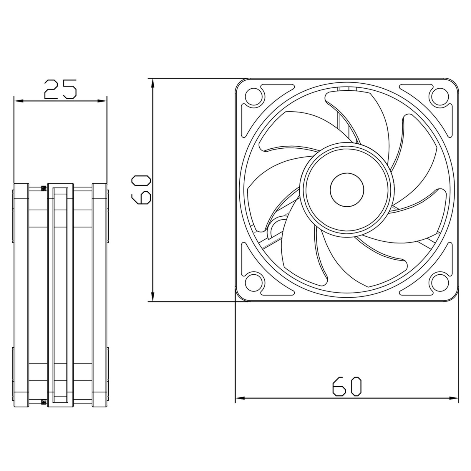Wentylator biały Thermalright TL-B6W 60x60x25 4 PIN PWM 3200 RPM 20,17 dBA