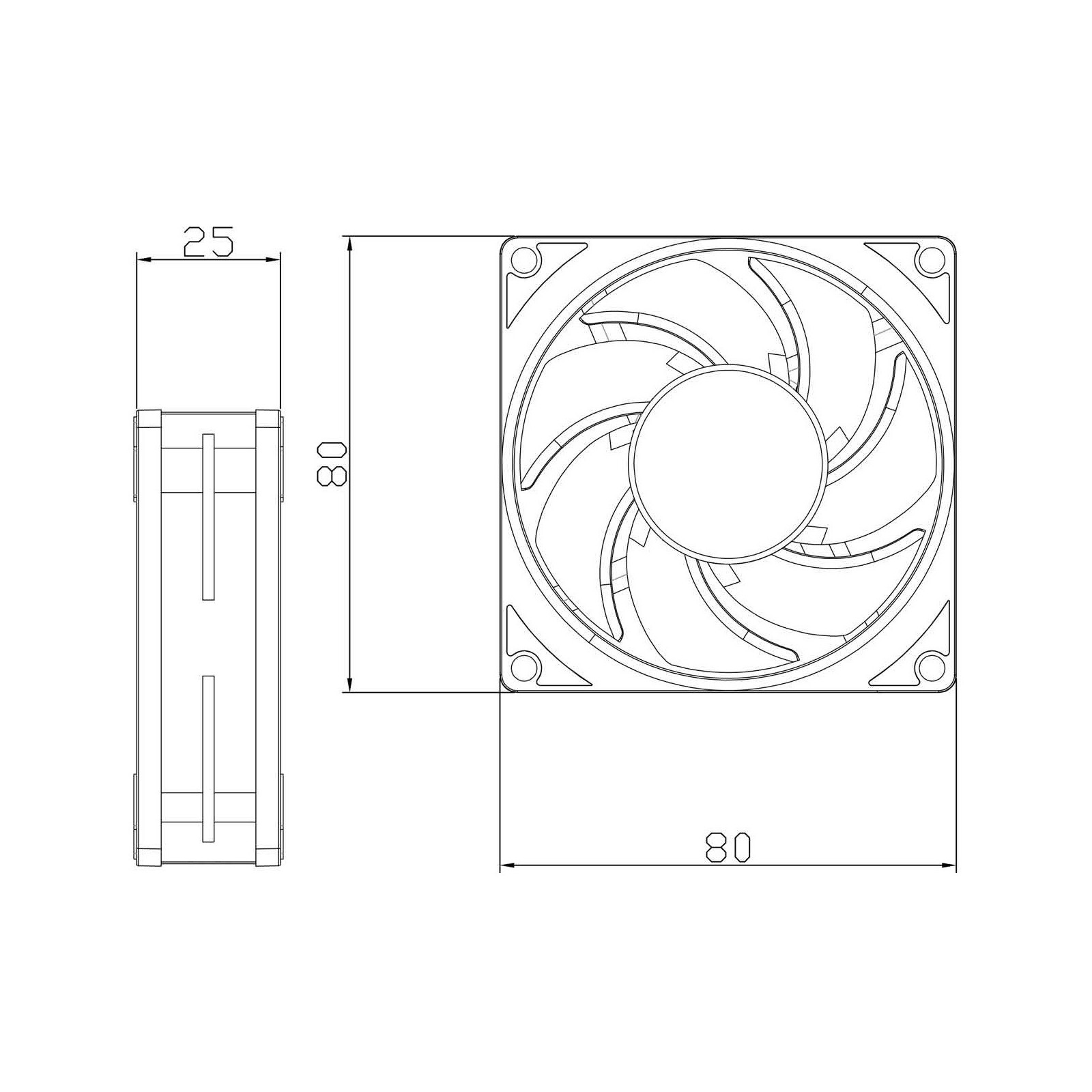 Wentylator Thermalright TL-B8 80x80x25 4 PIN PWM 2200 RPM 24 dBA SFDB v2