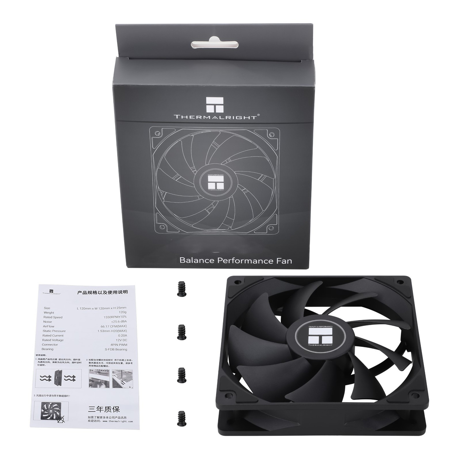 Wentylator Thermalright TL-C14C 140x140x25 4 PIN PWM S-FDB 1500 RPM 26.4dBA