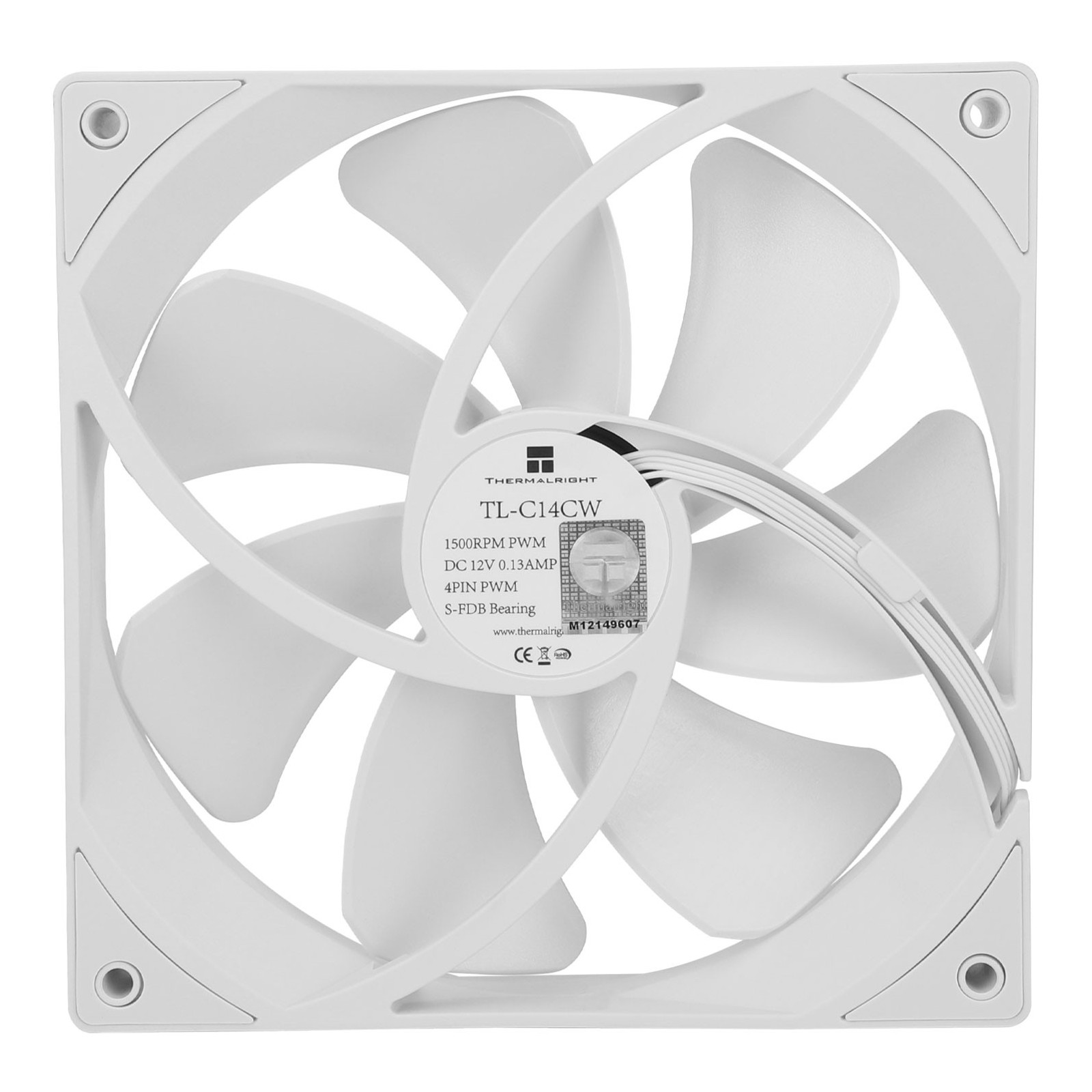 Wentylator biały Thermalright TL-C14CW 140x140x25 4 PIN PWM 1500 RPM 26.4dB