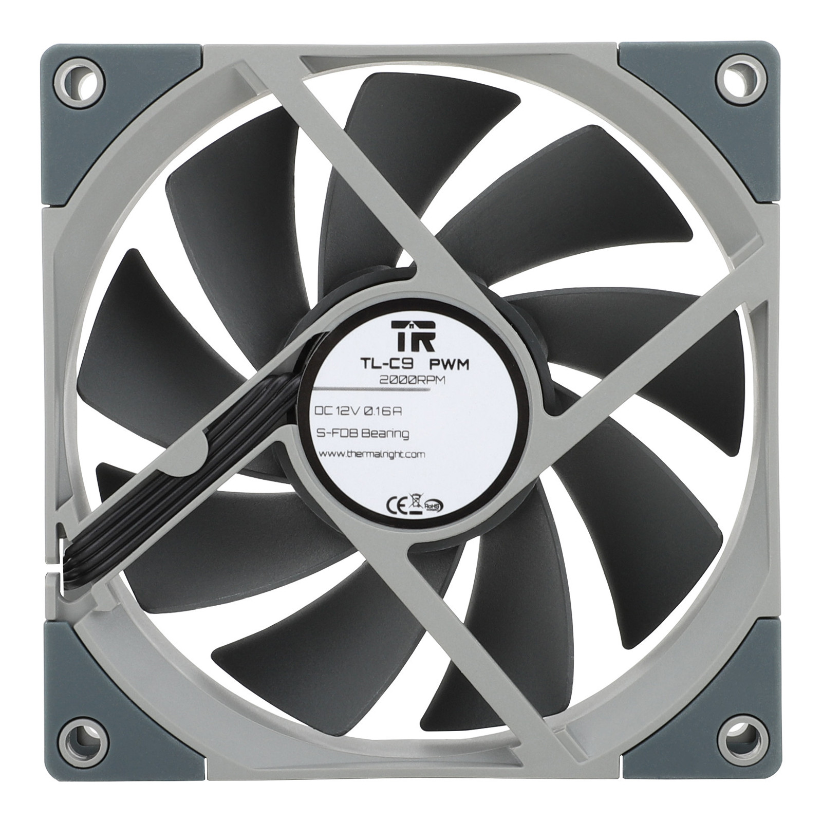 Wentylator Thermalright TL-C9 92x92x25 PWM 2000 RPM 27,3 dBA SFDB szary