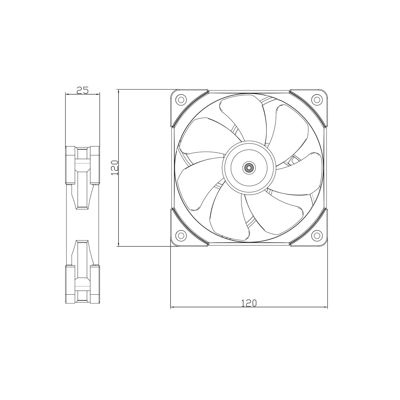 Wentylator Thermalright TL-E12B V3 120x120x25 PWM 2000 RPM 27,7 dBA