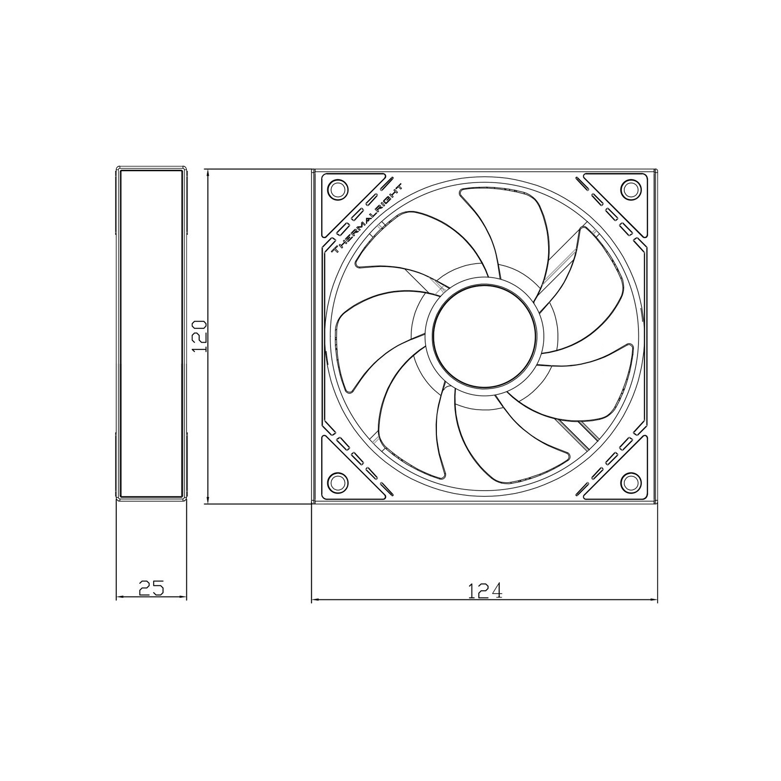 Wentylator biały reverse Thermalright TL-M12RW 124x120x25 ARGB PWM 1500 RPM
