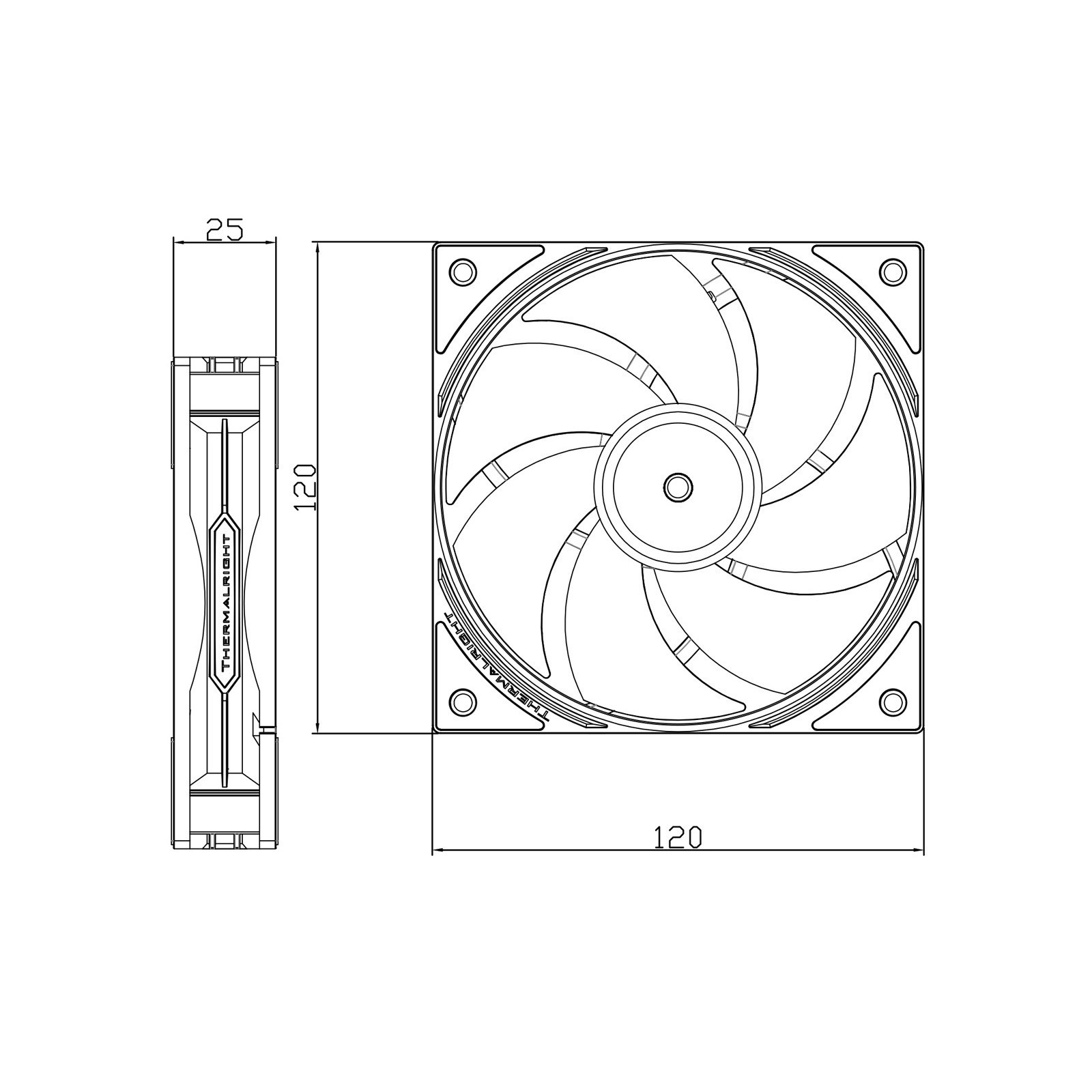 Wentylator biały Thermalright TL-12PW 120x120x25 4 PIN PWM 1500 RPM