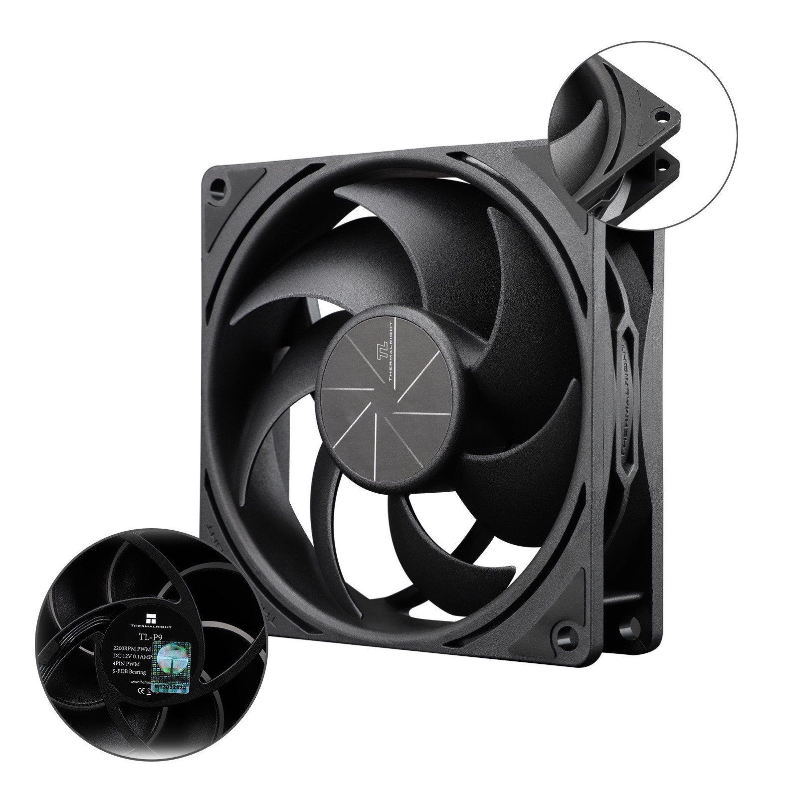 Wentylator mały Thermalright TL-P9 92x92x25 4PIN PWM 2200 RPM 23,85 dBA