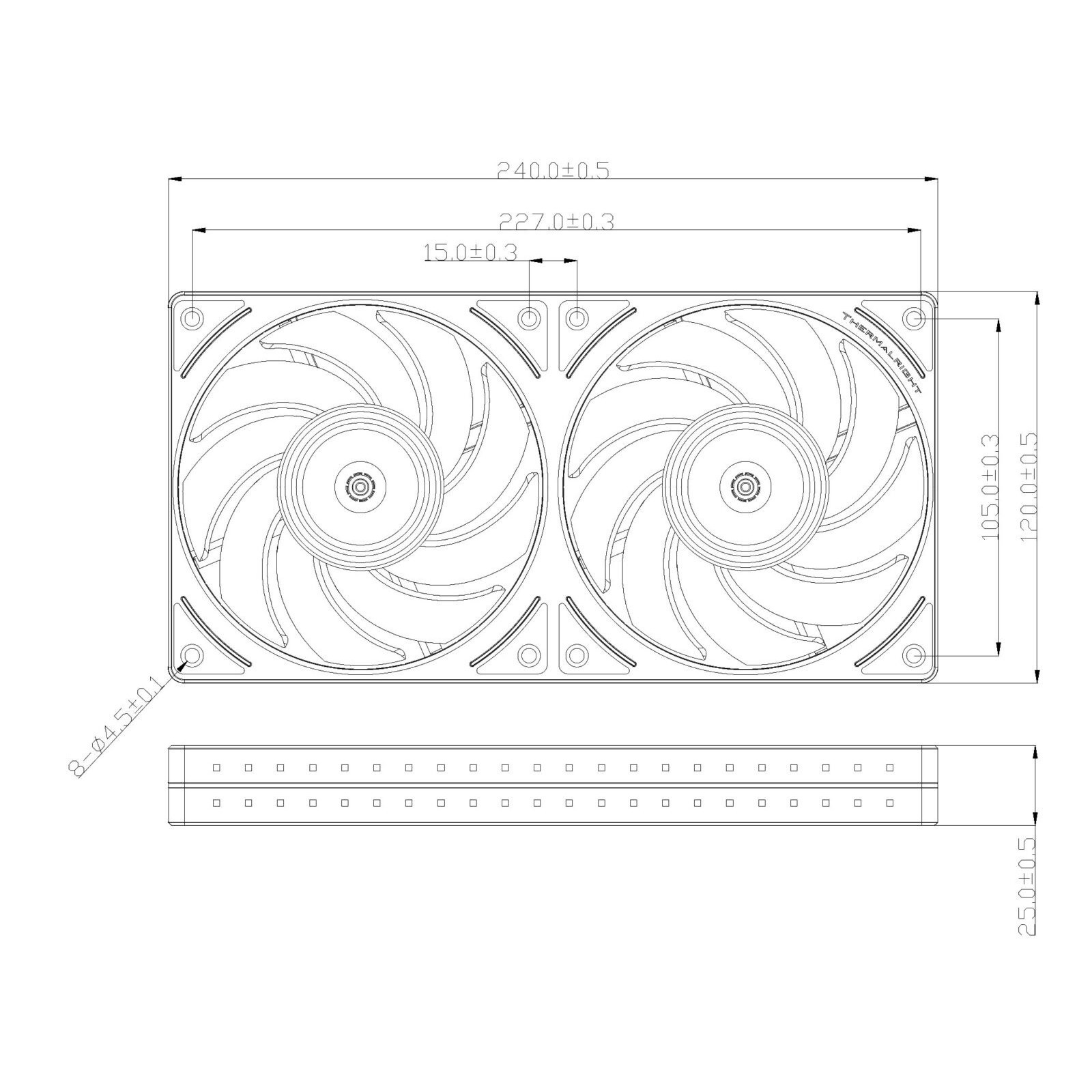Moduł zestaw 2 wentylatorów Thermalright TL-UB24W 27 dBA ARGB 4 PIN PWM