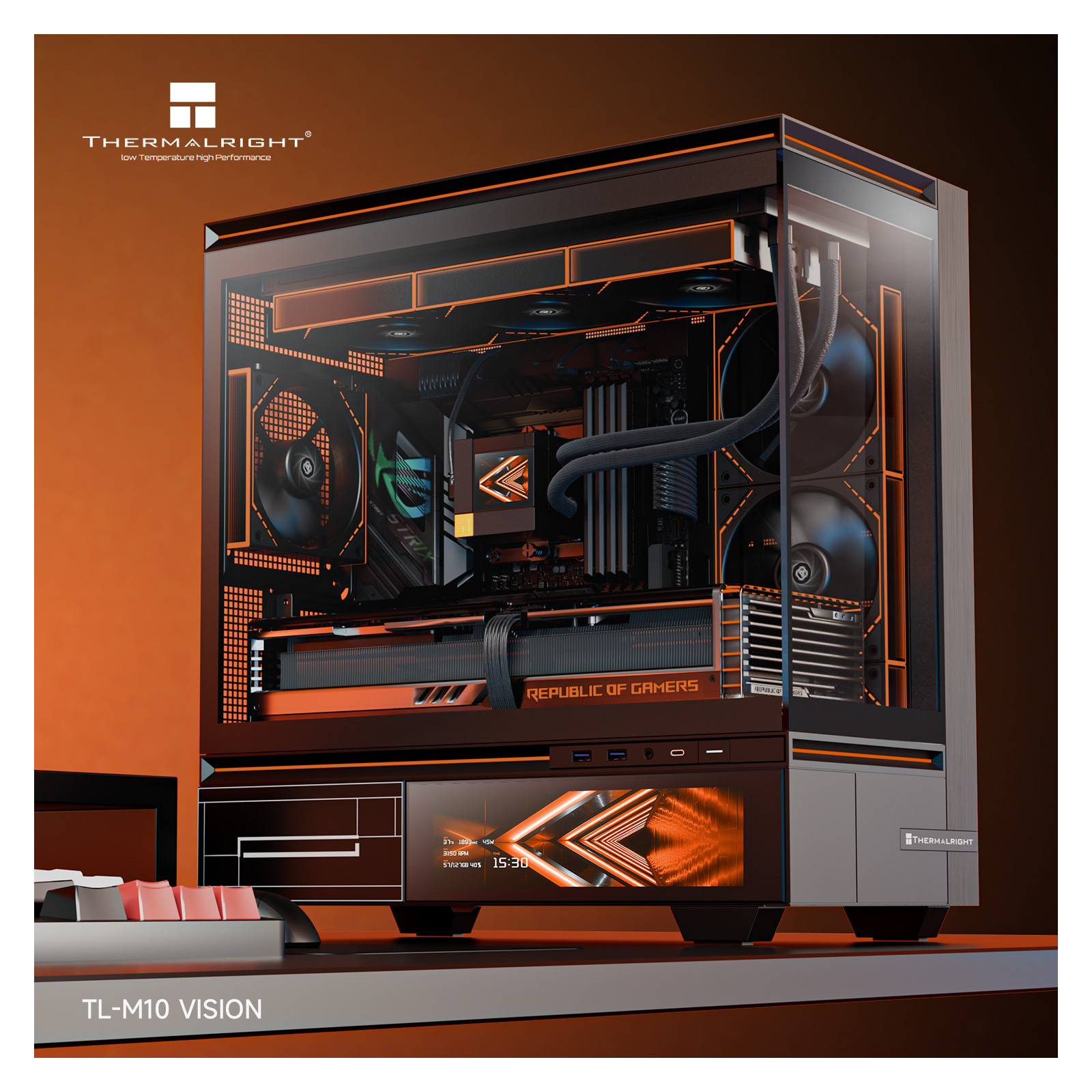 Obudowa Thermalright TL-M10 VISION Czarna Micro ATX Midi TOWER ekran 9.16
