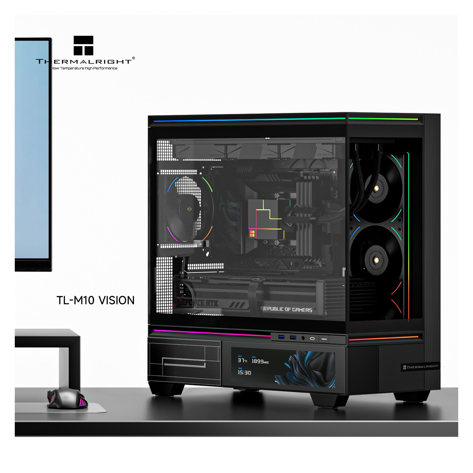 Obudowa Thermalright TL-M10 VISION Czarna Micro ATX Midi TOWER ekran 9.16