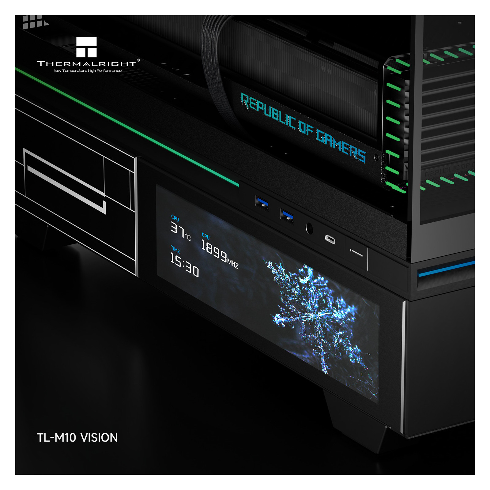 Obudowa Thermalright TL-M10 VISION Czarna Micro ATX Midi TOWER ekran 9.16