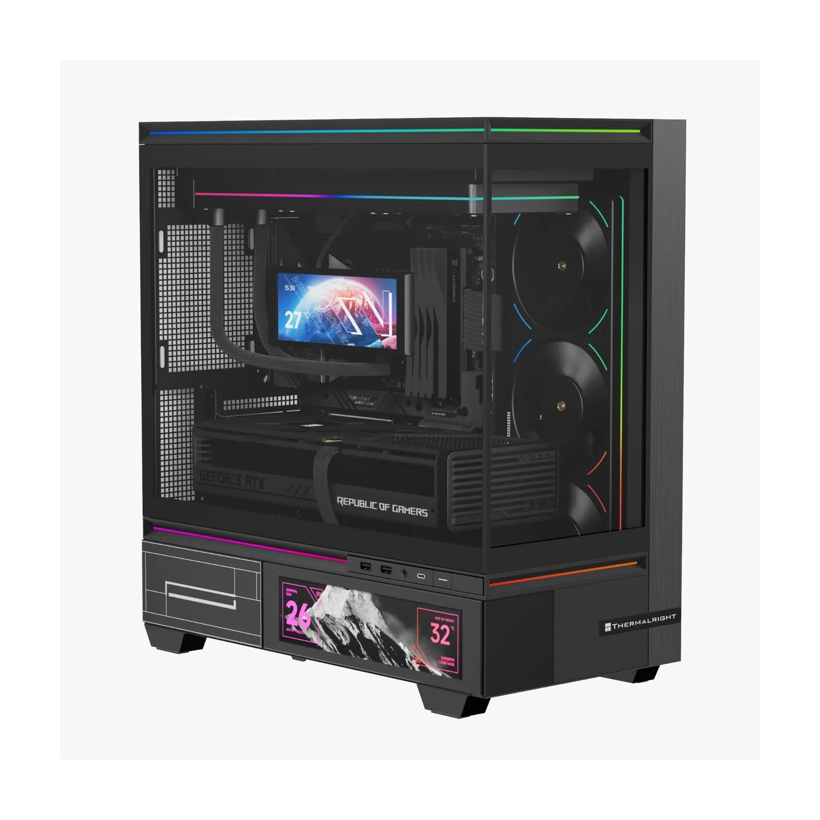 Obudowa Thermalright TL-M10 VISION Czarna Micro ATX Midi TOWER ekran 9.16