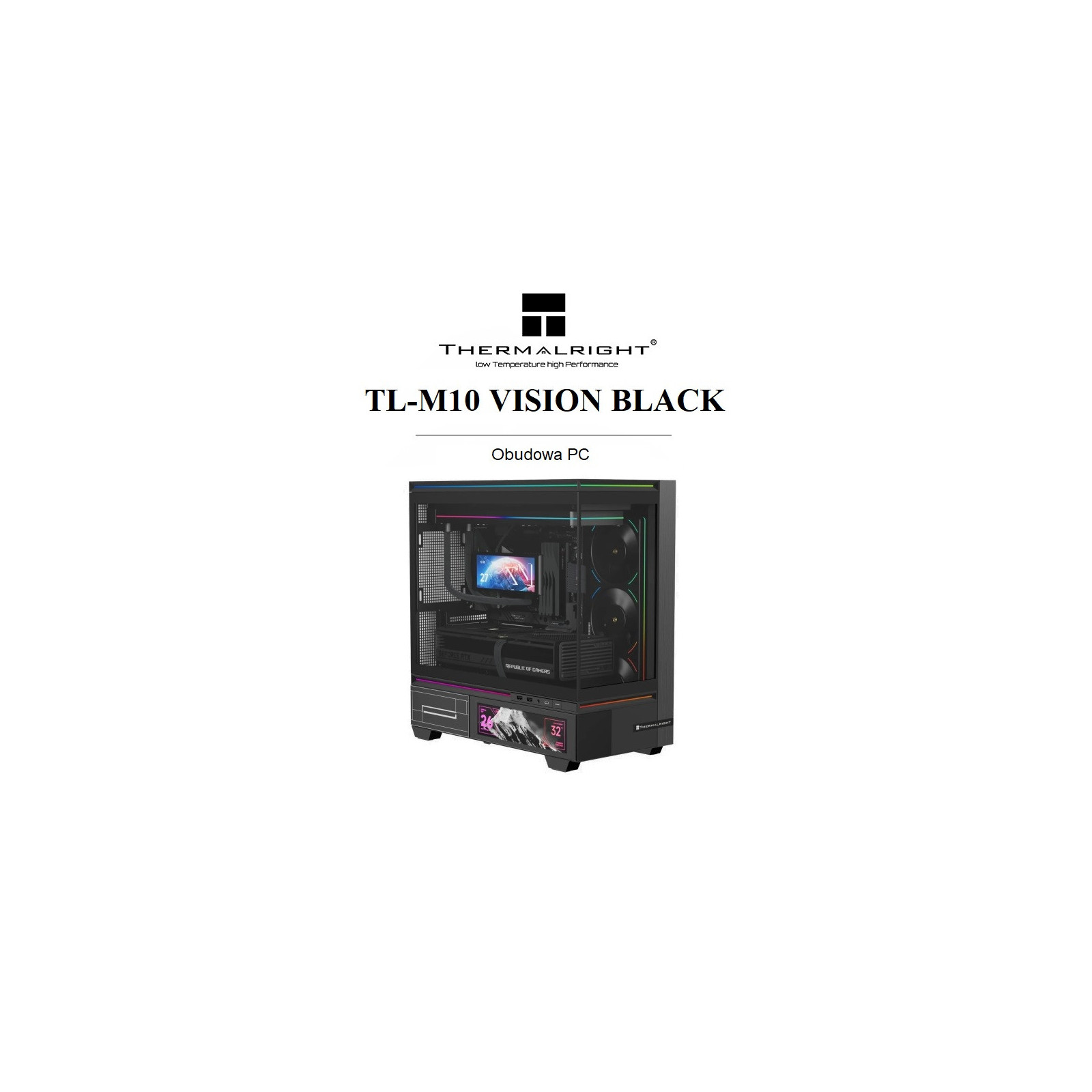Obudowa Thermalright TL-M10 VISION Czarna Micro ATX Midi TOWER ekran 9.16