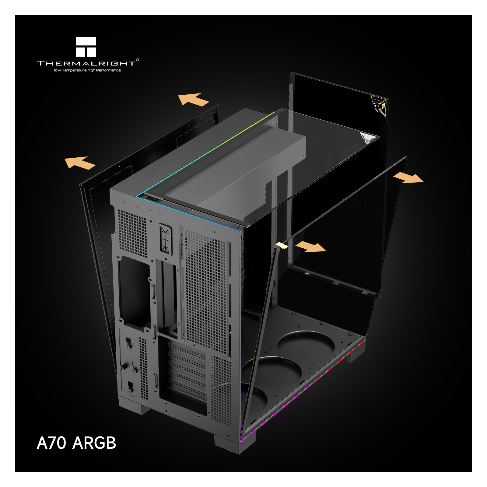 Obudowa komputerowa Thermalright A70 ARGB Czarna Full Tower Back-connect