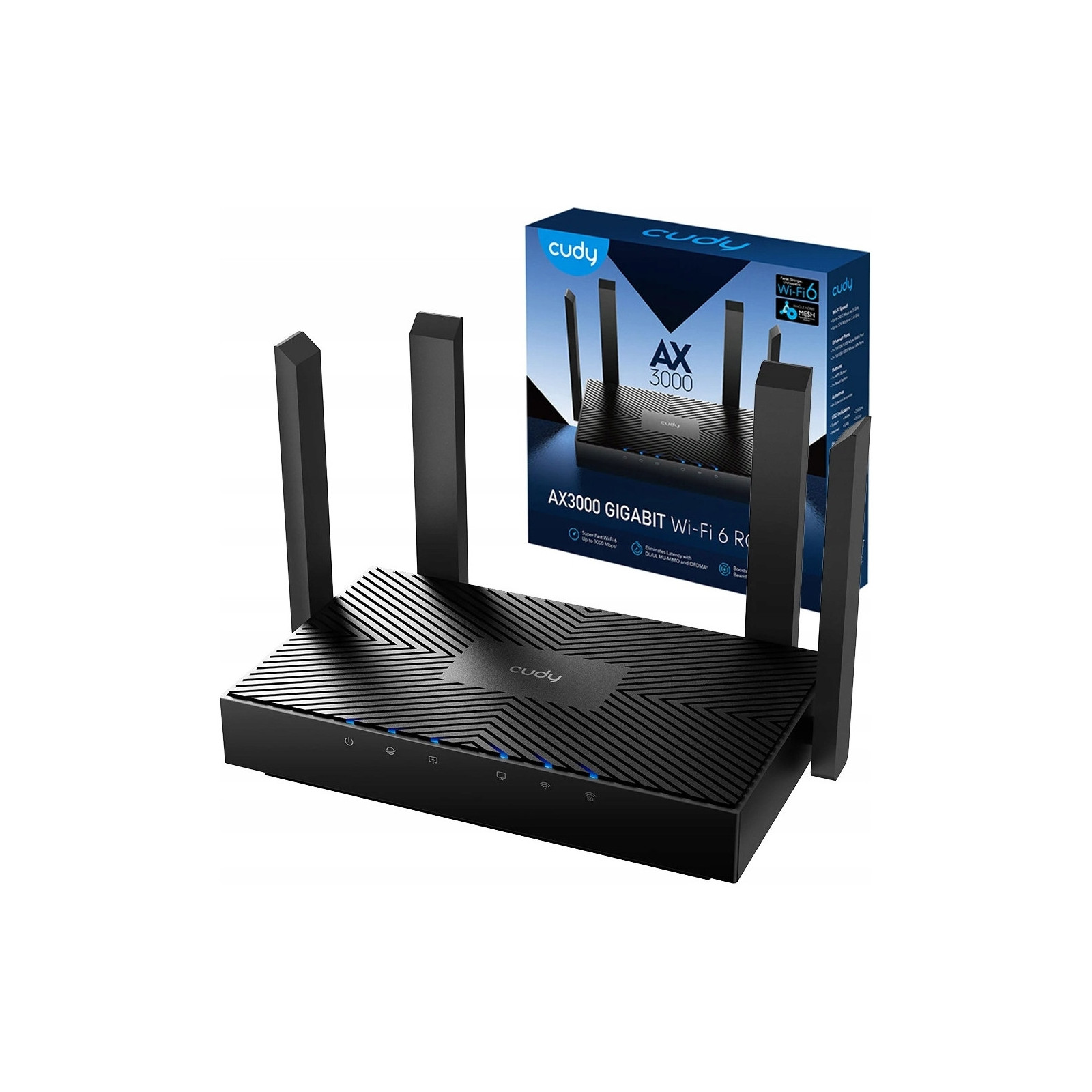 Cudy WR3000 router WiFi 6 AX3000 Gigabit Mesh VPN VLAN OpenWRT