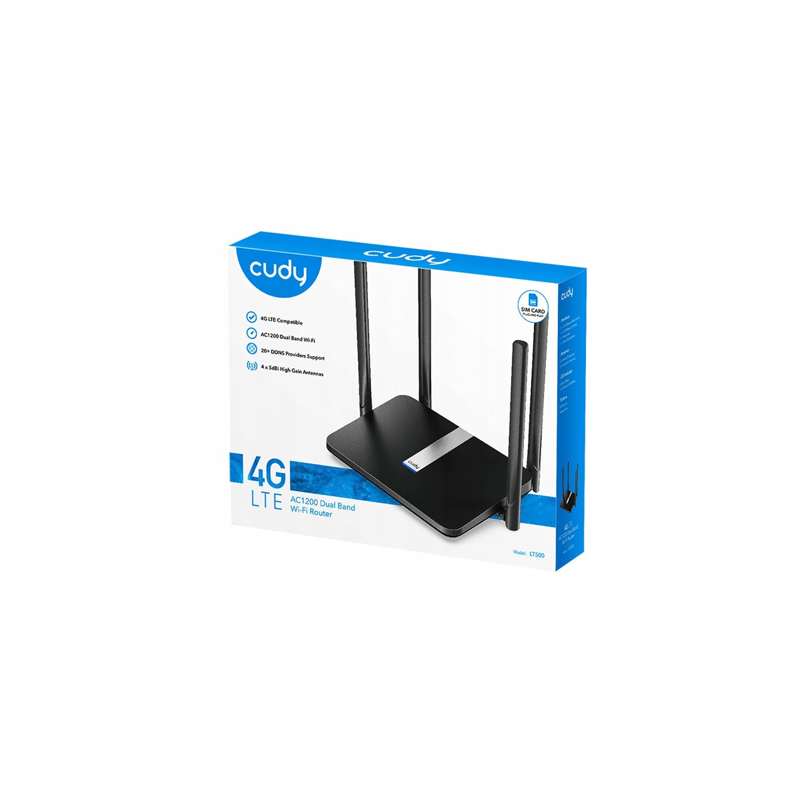 Cudy LT500 router na kartę SIM WiFi 2,4/5GHz AC1200 4G LTE VPN WLAN