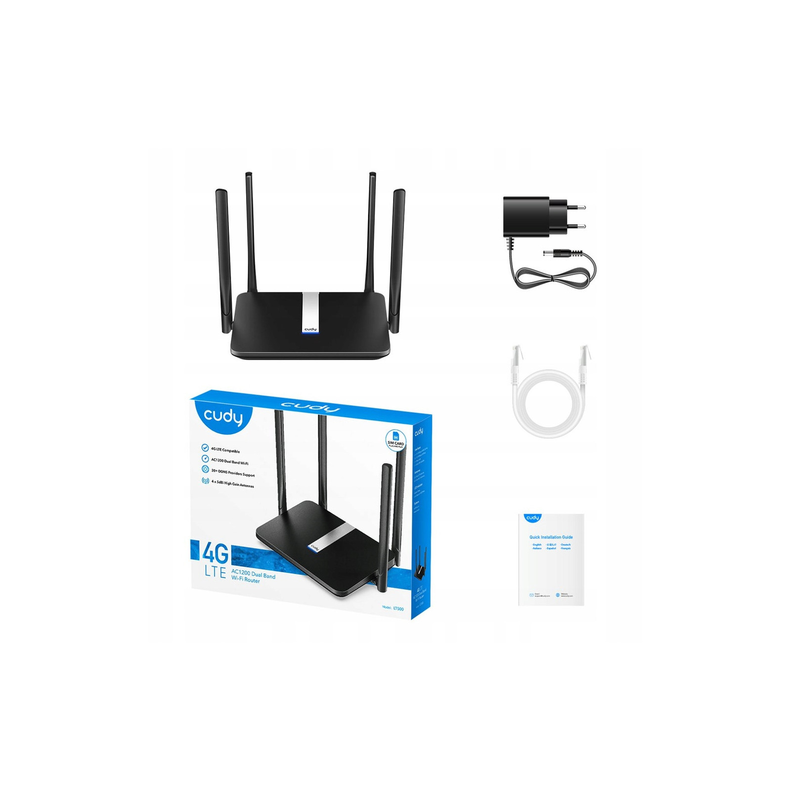 Cudy LT500 router na kartę SIM WiFi 2,4/5GHz AC1200 4G LTE VPN WLAN