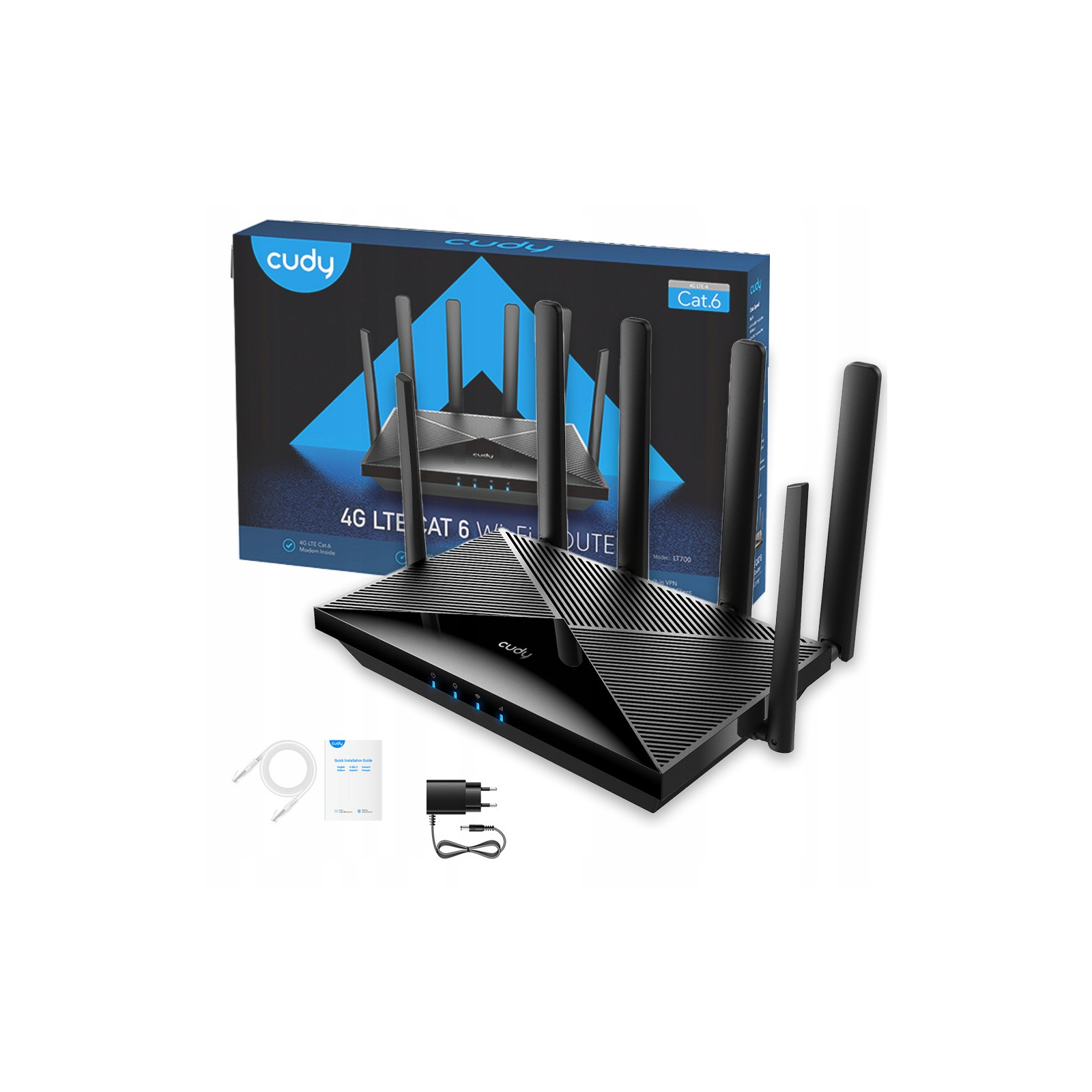 Cudy LT700 router 2x SIM WiFi 2,4/5GHz AC1200 4G LTE 6 VPN WLAN Gigabit