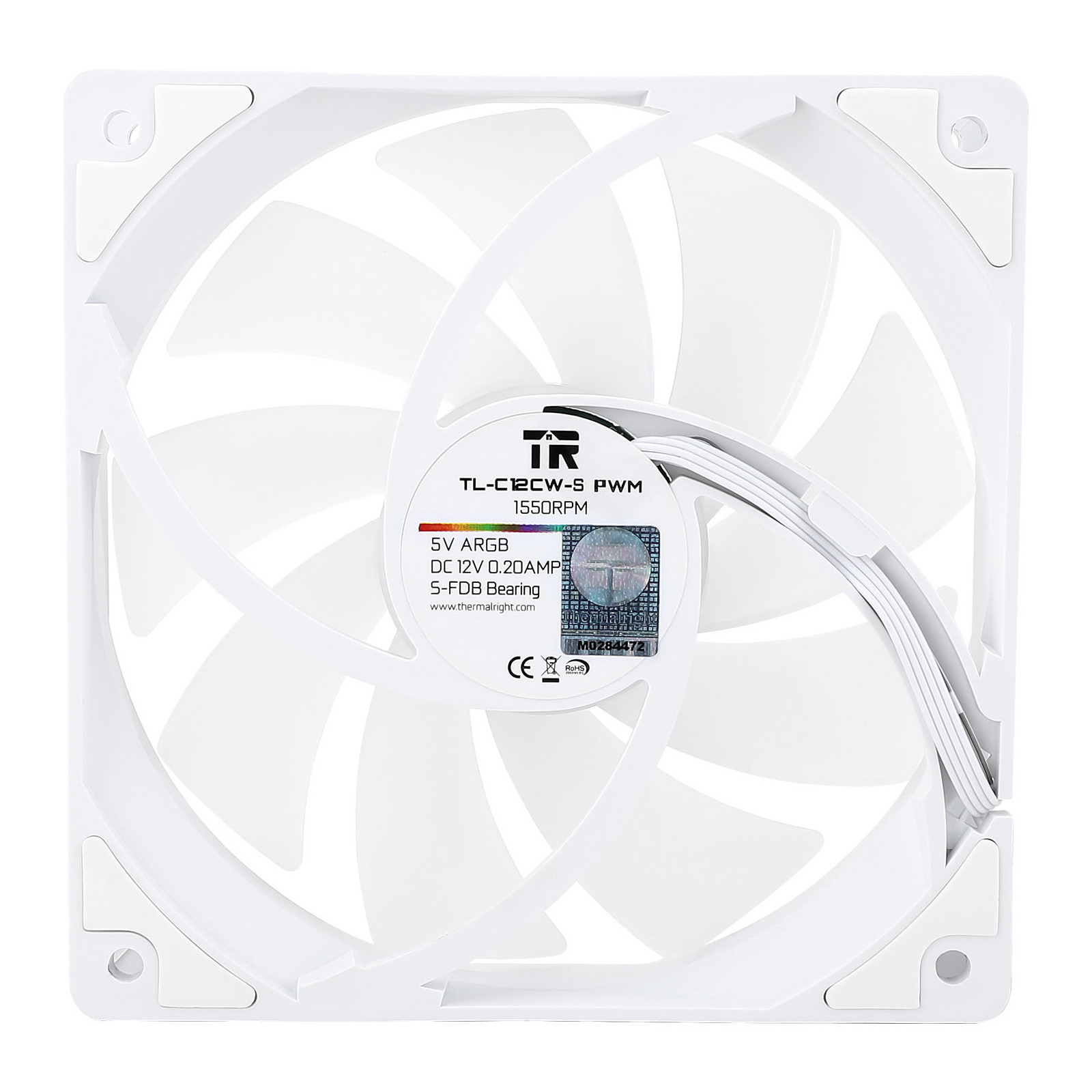 Zestaw 3 wentylatorów Thermalright TL-C12CW-S 120x120x25 ARGB PWM 1550 RPM