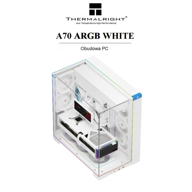 Obudowa komputerowa Thermalright A70 ARGB Biała Full Tower Back-connect